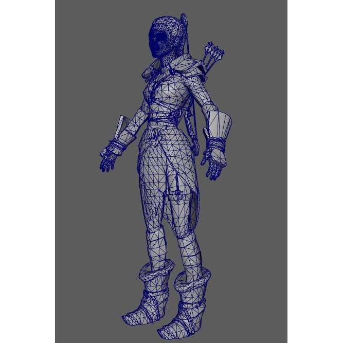Stylized Assassin Female Character 3D Model – Low Poly Rigged Asset, FBX - View 20
