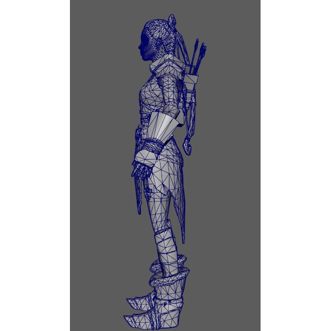 Stylized Assassin Female Character 3D Model – Low Poly Rigged Asset, FBX - View 21