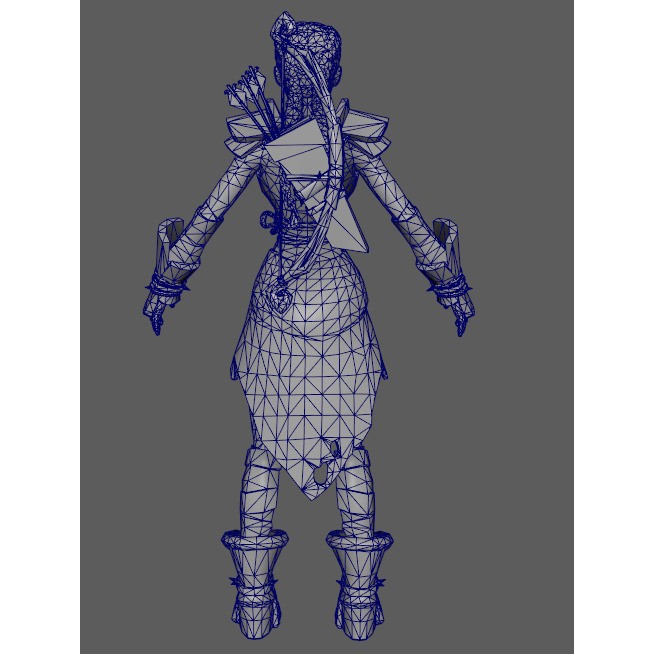 Stylized Assassin Female Character 3D Model – Low Poly Rigged Asset, FBX - View 22