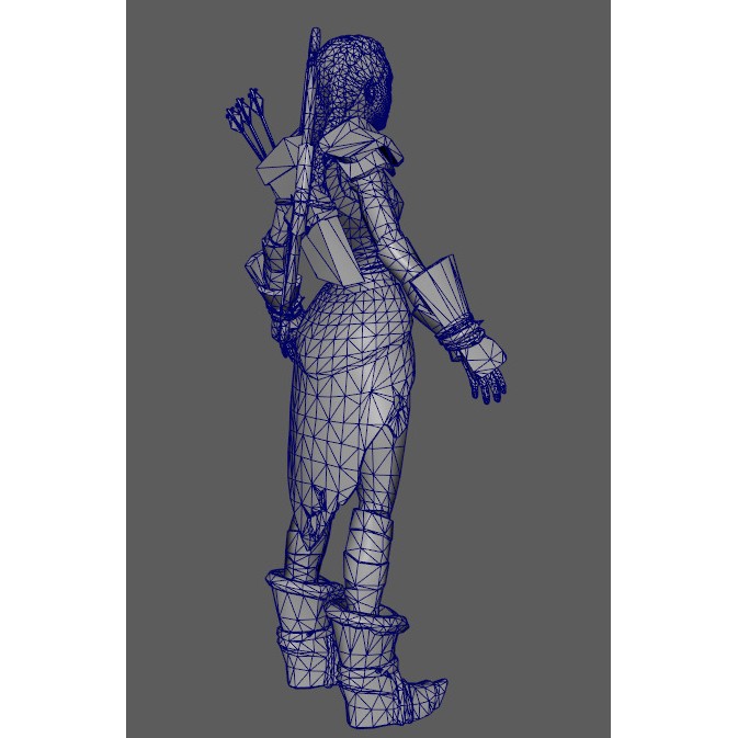Stylized Assassin Female Character 3D Model – Low Poly Rigged Asset, FBX - View 23