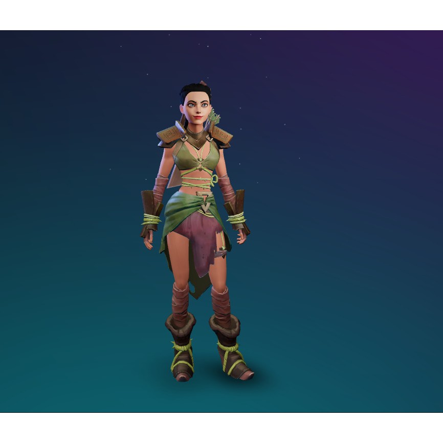 Stylized Assassin Female Character 3D Model – Low Poly Rigged Asset, FBX - View 3