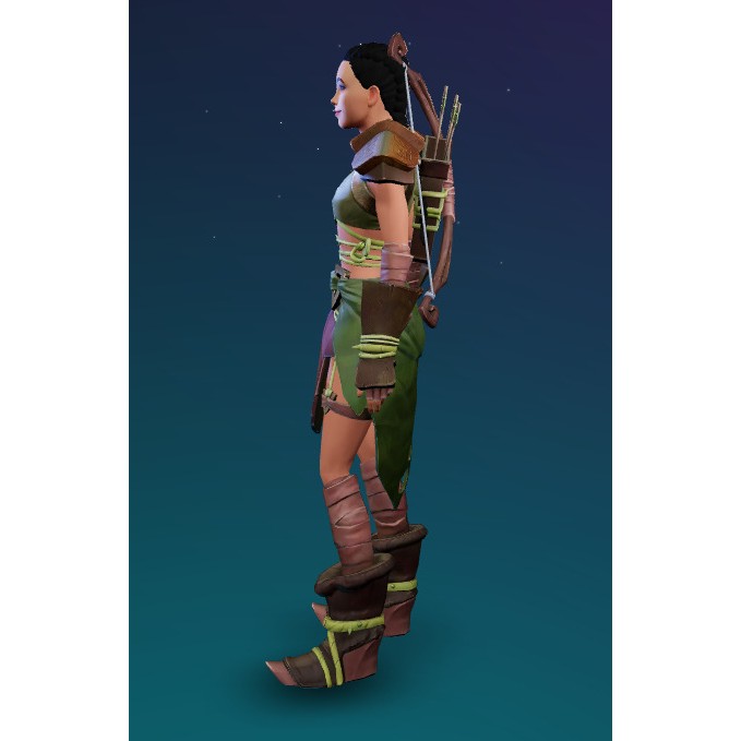 Stylized Assassin Female Character 3D Model – Low Poly Rigged Asset, FBX - View 5
