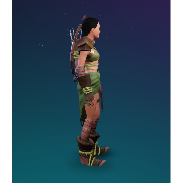Stylized Assassin Female Character 3D Model – Low Poly Rigged Asset, FBX - View 7