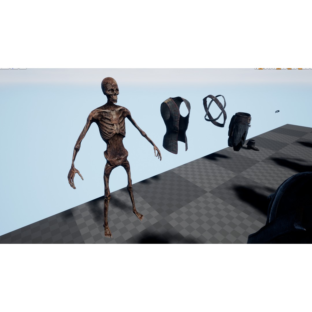 Pirate Skeleton 3D Model – Low Poly Rigged Character for Games - View 16