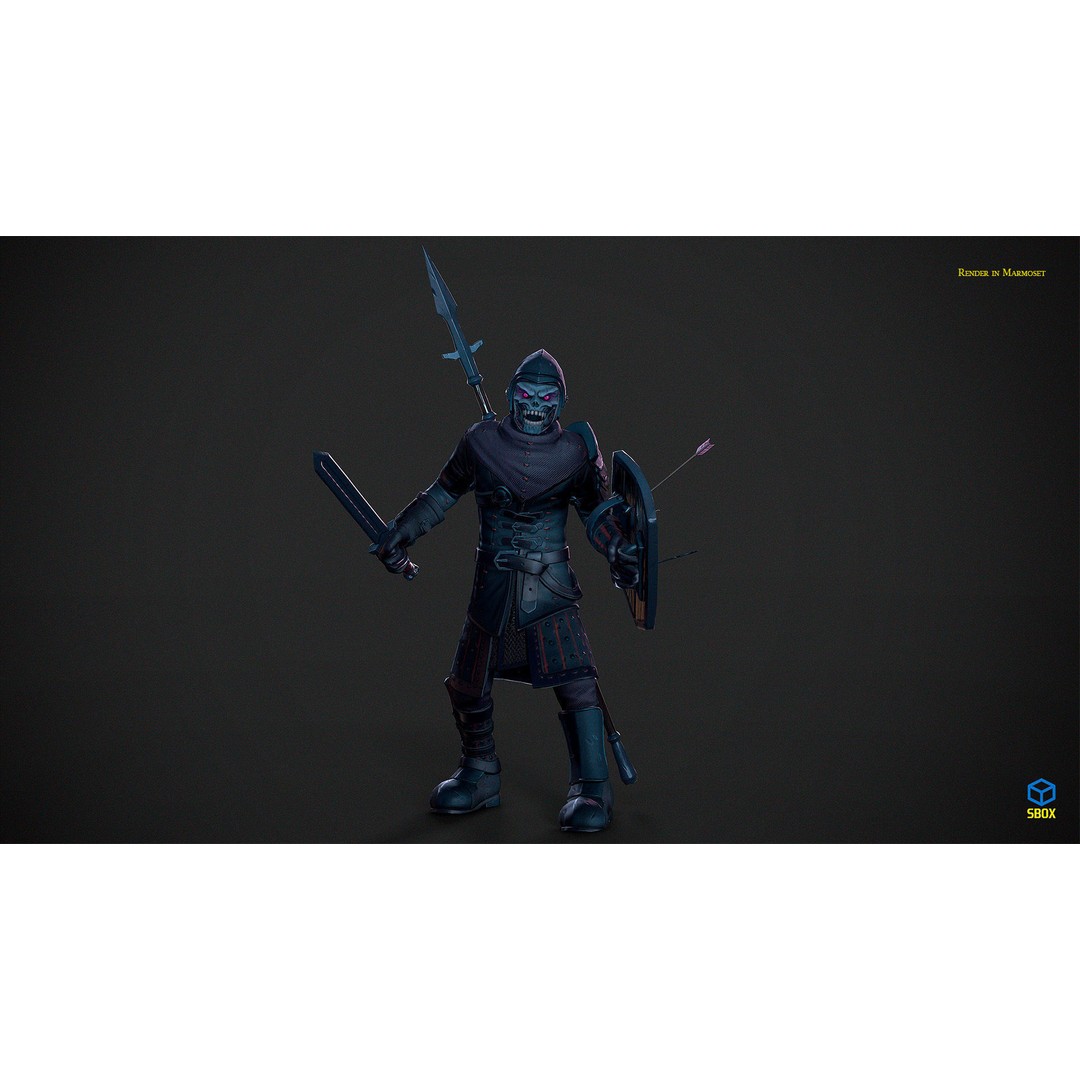 Skeletons Pack 2 3D Model – Low Poly Rigged Fantasy Characters, FBX - View 24