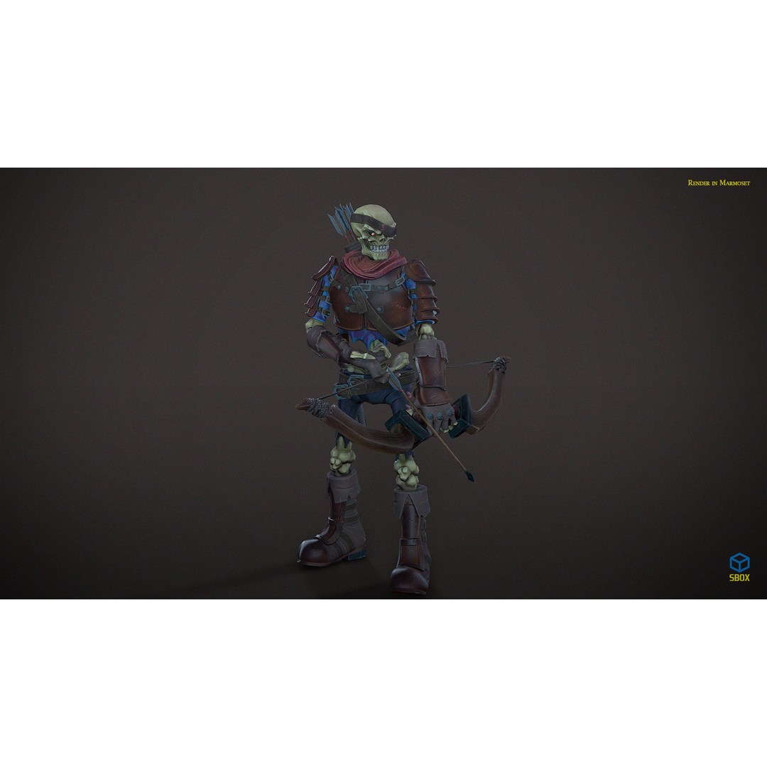 Skeletons Pack 2 3D Model – Low Poly Rigged Fantasy Characters, FBX - View 28