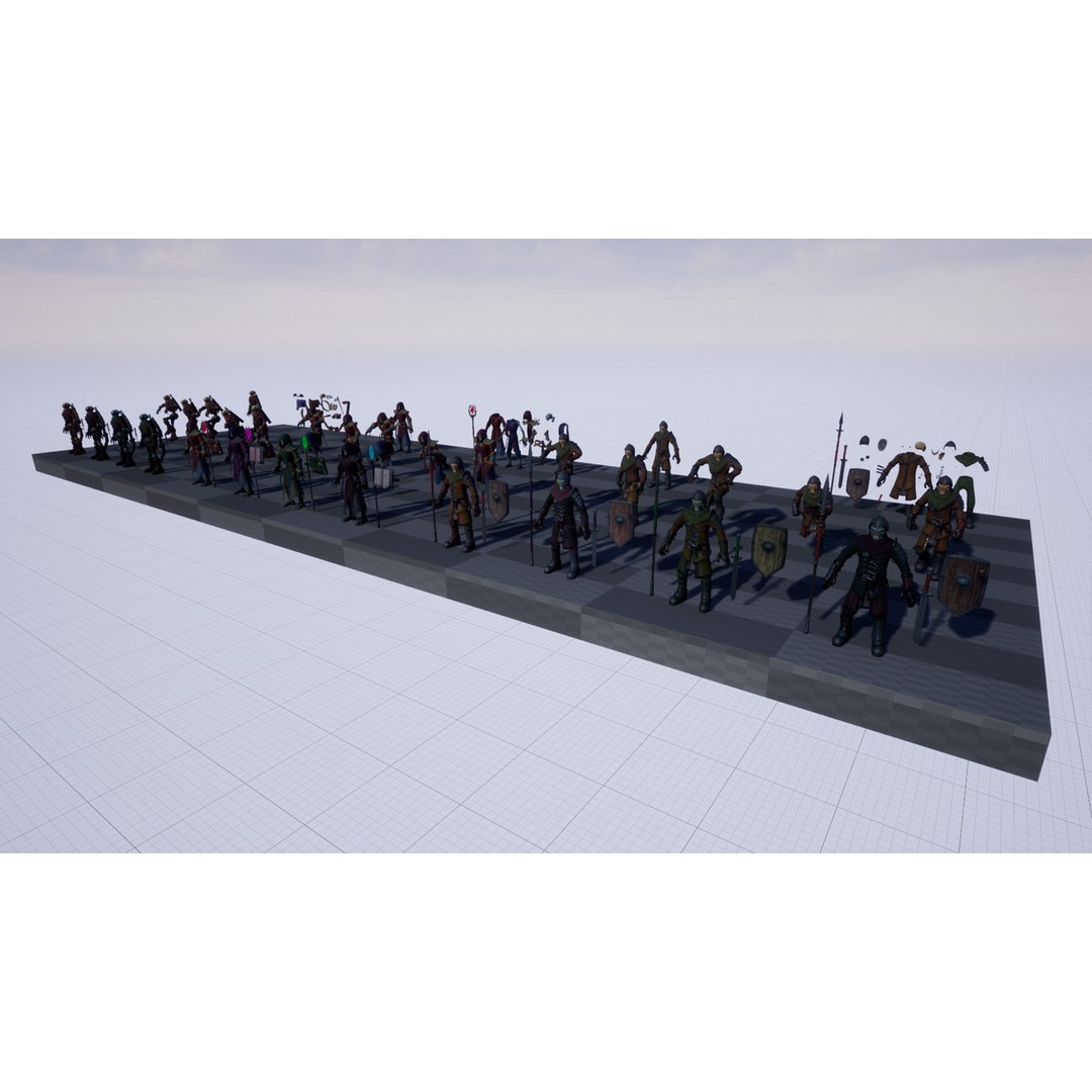 Skeletons Pack 2 3D Model – Low Poly Rigged Fantasy Characters, FBX - View 34
