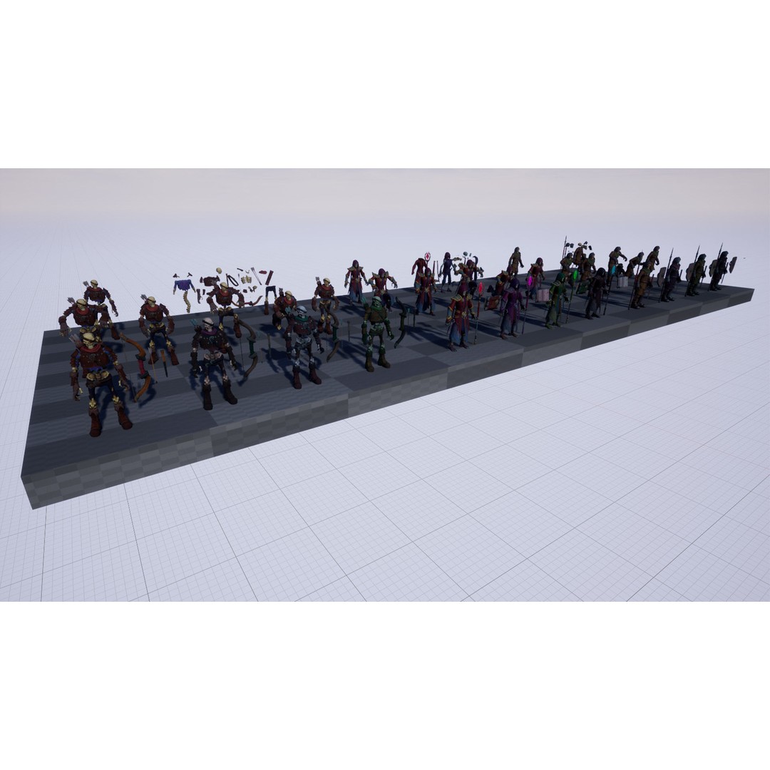 Skeletons Pack 2 3D Model – Low Poly Rigged Fantasy Characters, FBX - View 35