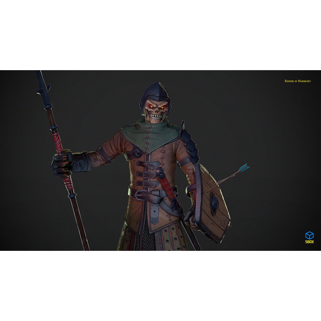 Skeletons Pack 2 3D Model – Low Poly Rigged Fantasy Characters, FBX - View 6