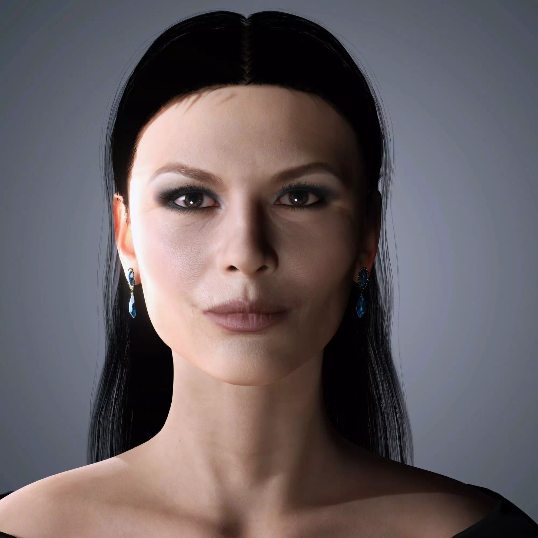 Catherine Zeta-Jones 3D Model – Low-Poly Rigged Character for Animation - View 2