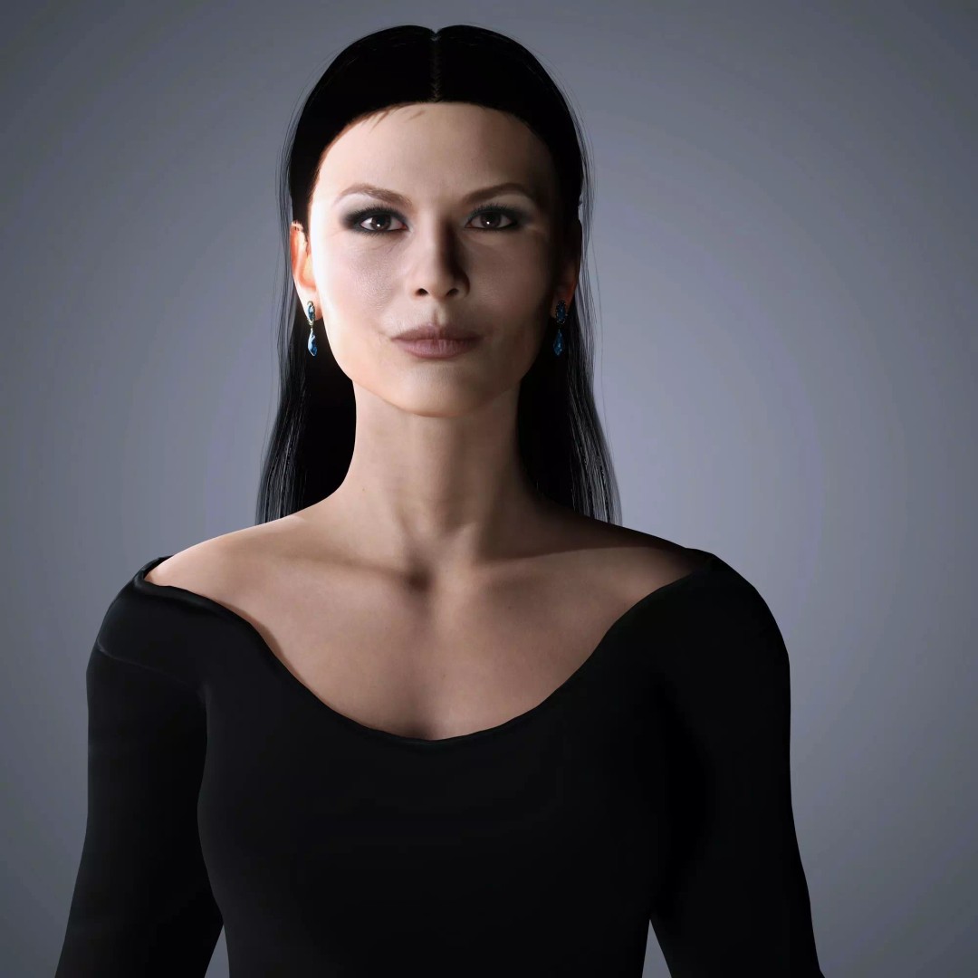 Catherine Zeta-Jones 3D Model – Low-Poly Rigged Character for Animation - View 5