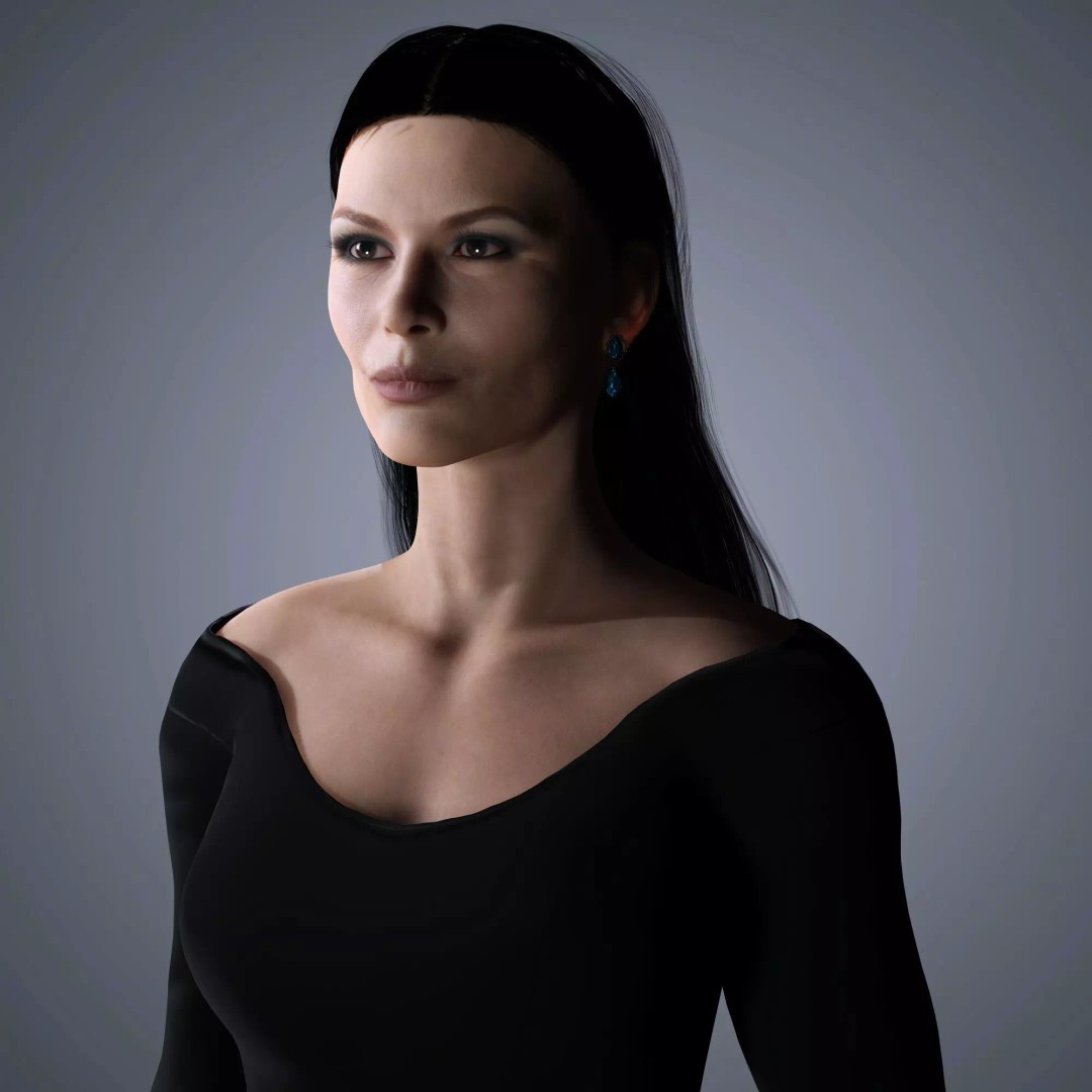 Catherine Zeta-Jones 3D Model – Low-Poly Rigged Character for Animation - View 7