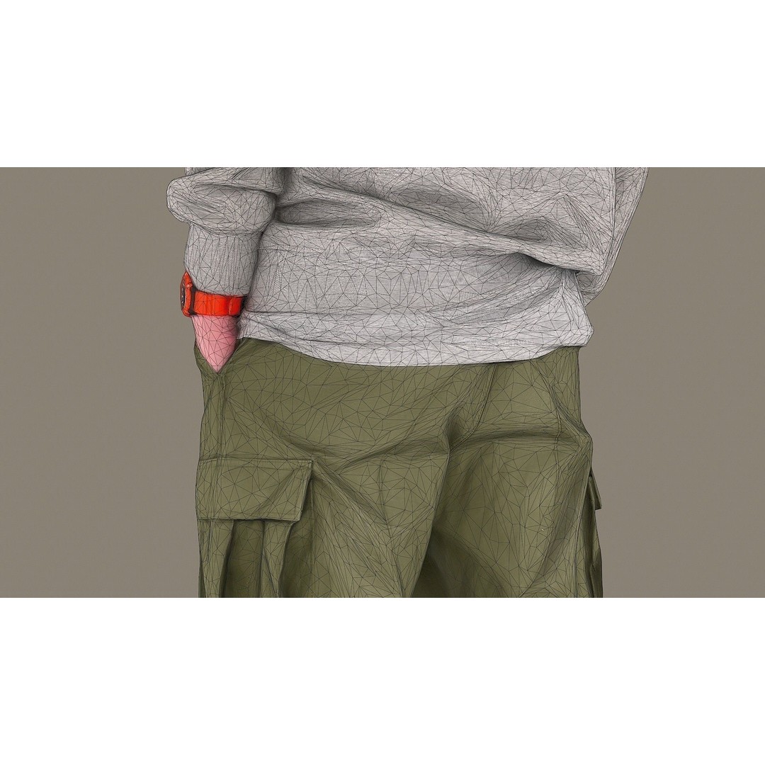 Young Man 3D Model – Casual Character with PBR Textures, FBX - View 14
