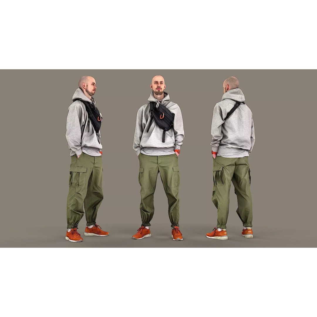 Young Man 3D Model – Casual Character with PBR Textures, FBX - View 2
