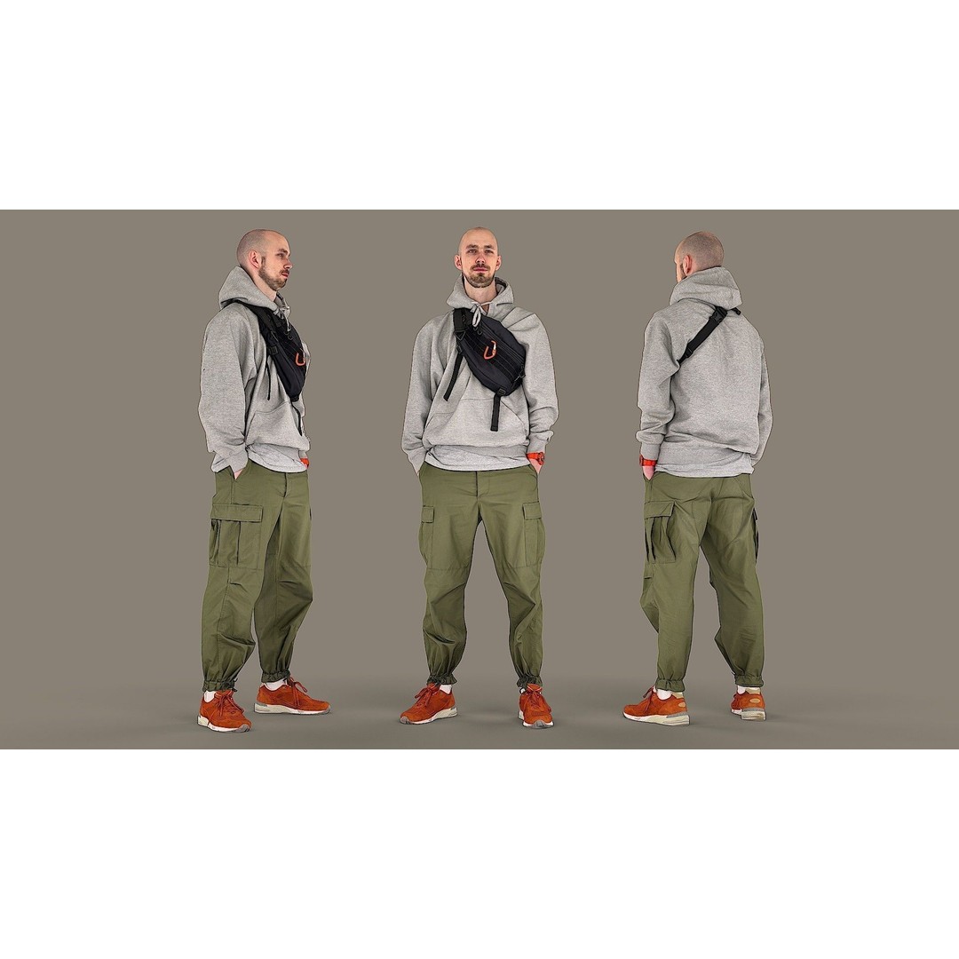 Young Man 3D Model – Casual Character with PBR Textures, FBX - View 3