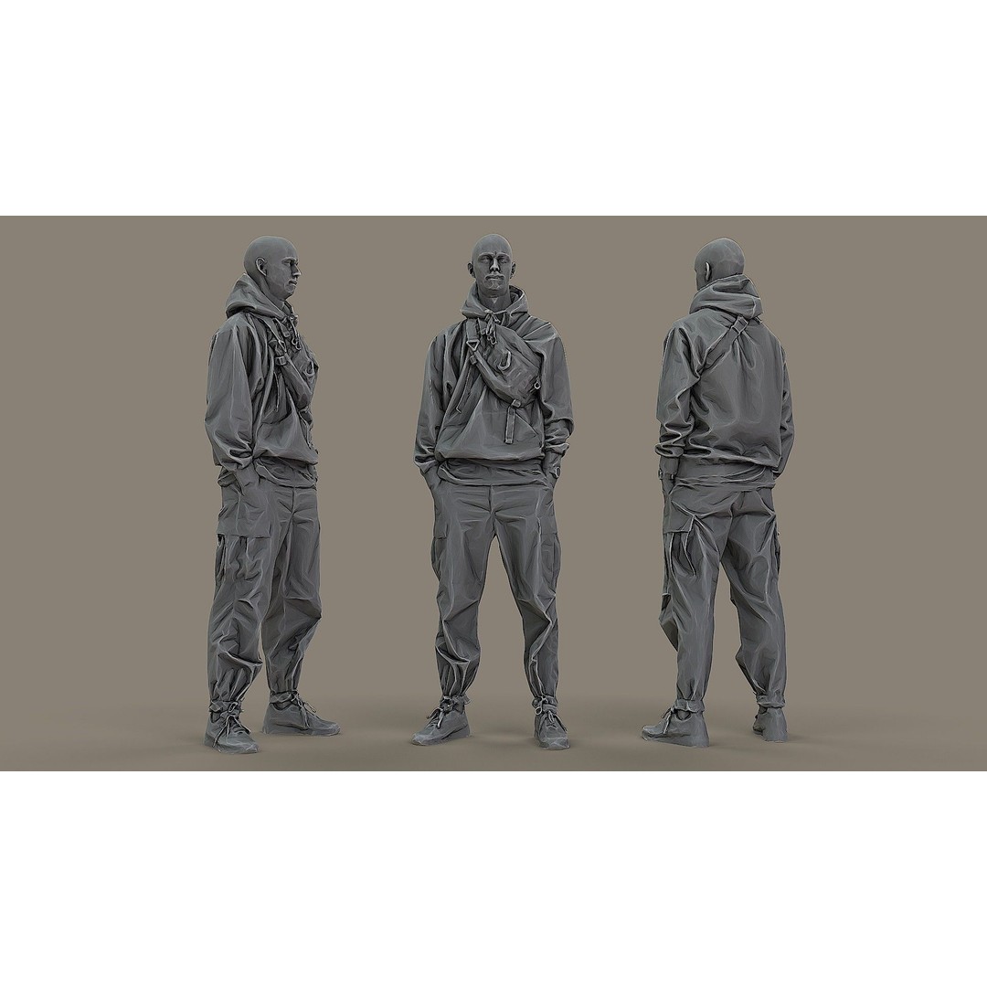 Young Man 3D Model – Casual Character with PBR Textures, FBX - View 4