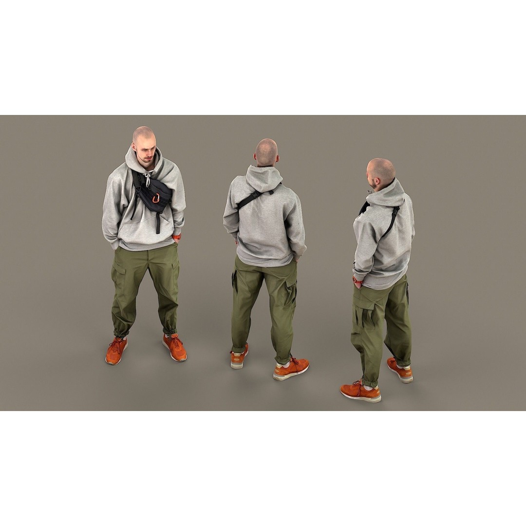 Young Man 3D Model – Casual Character with PBR Textures, FBX - View 6
