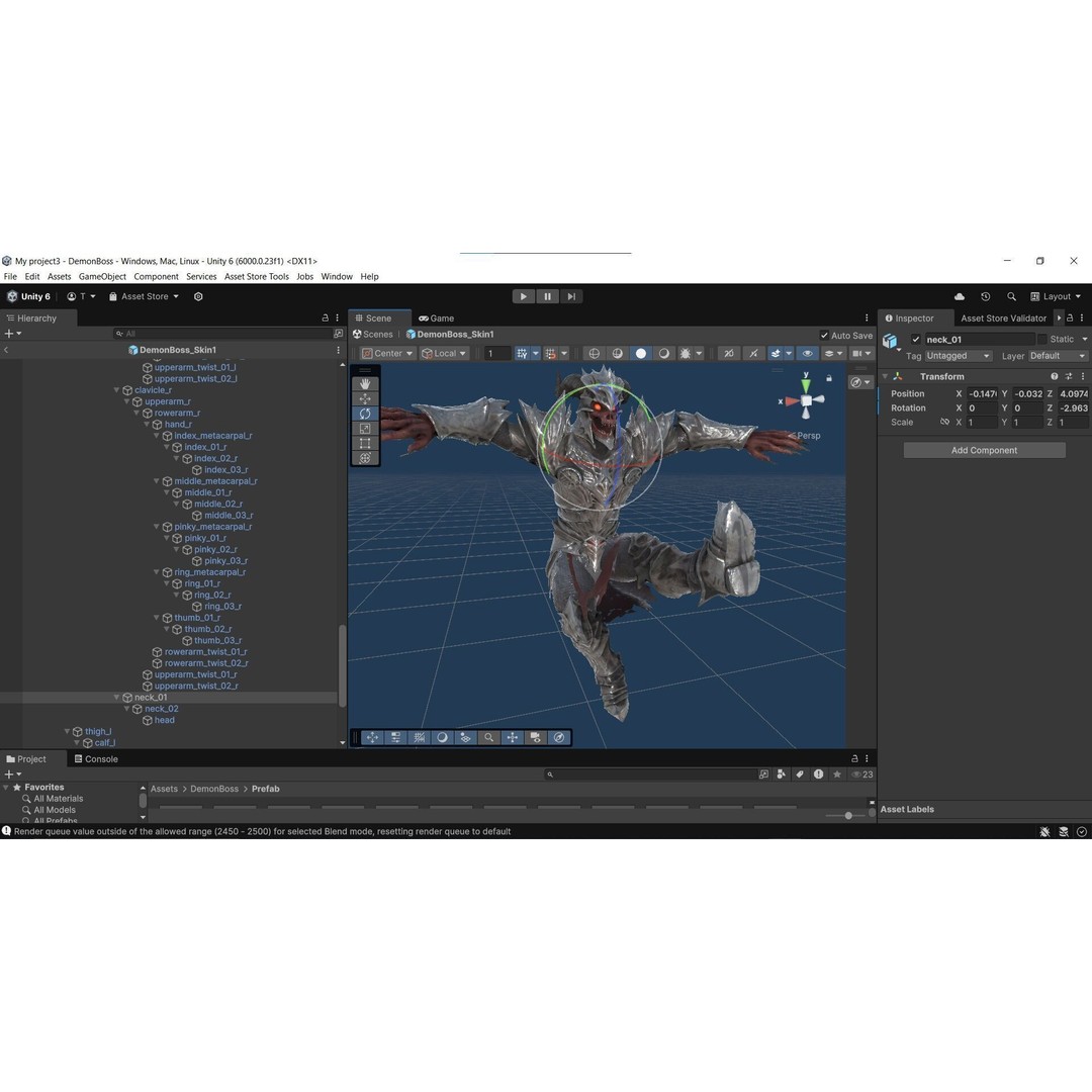 Demon Boss 3D Model – Low Poly Game Ready Fantasy Character, FBX