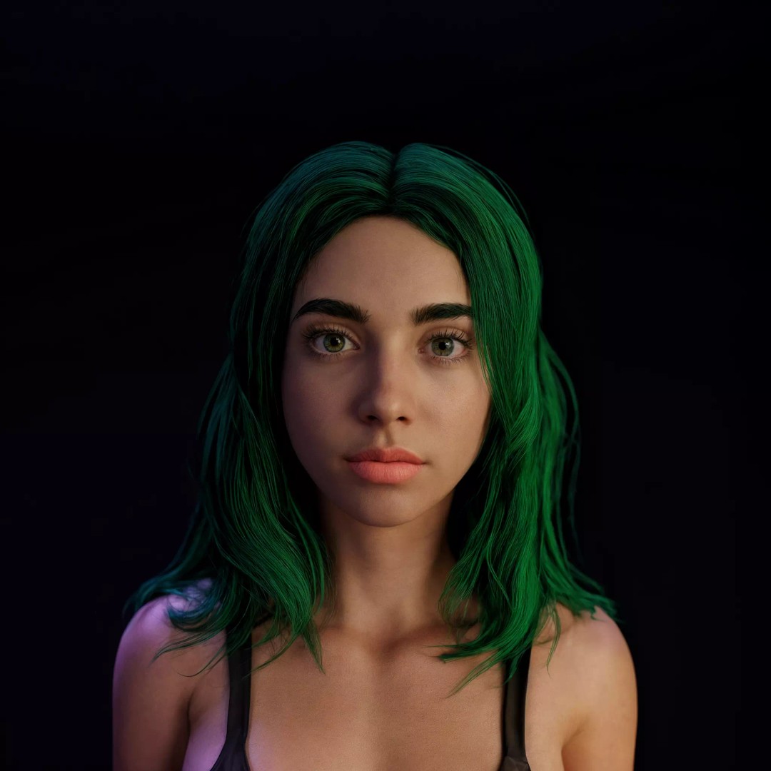Emeralda 3D Model – Realistic Female Character, Game Ready, FBX - View 2
