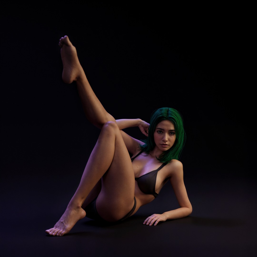 Emeralda 3D Model – Realistic Female Character, Game Ready, FBX - View 5