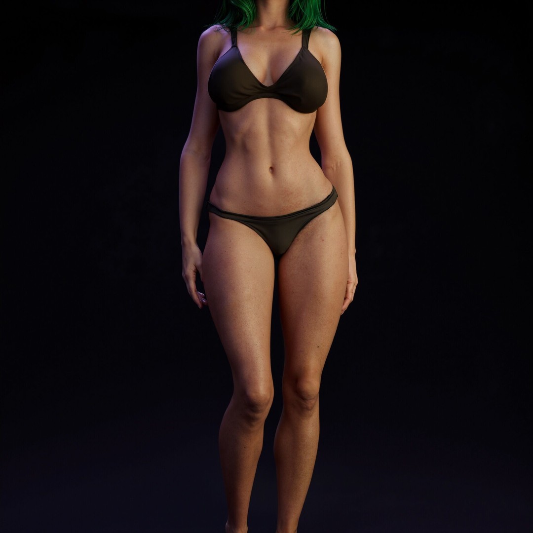 Emeralda 3D Model – Realistic Female Character, Game Ready, FBX - View 6