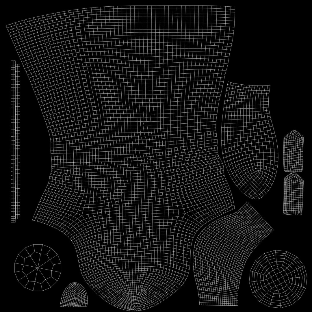 Full Black Fantasy Outfit 3D Model – Low Poly Game Asset, FBX - View 16