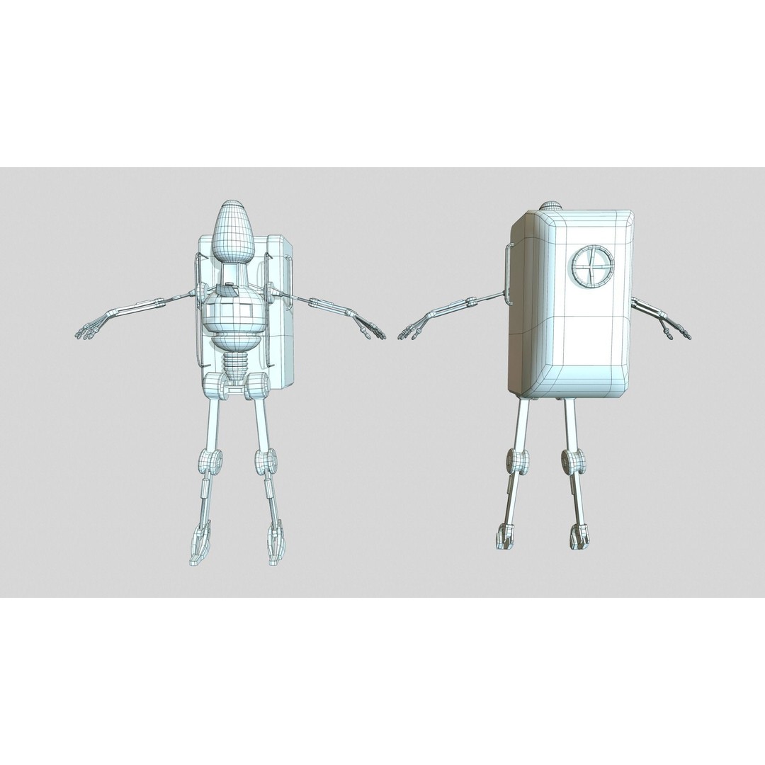 Steampunk Vendor Robot 3D Model – Low Poly Rigged Character, FBX