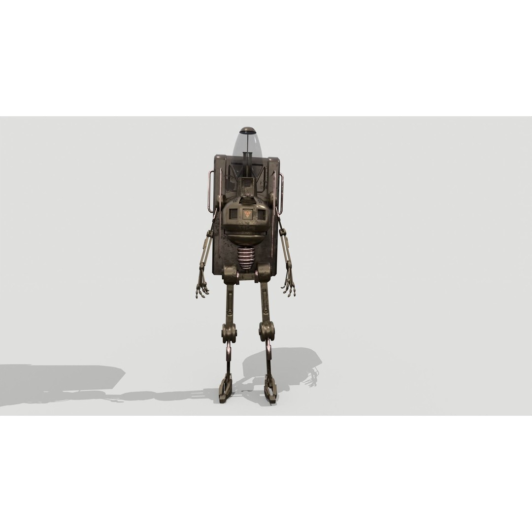 Steampunk Vendor Robot 3D Model – Low Poly Rigged Character, FBX - View 7