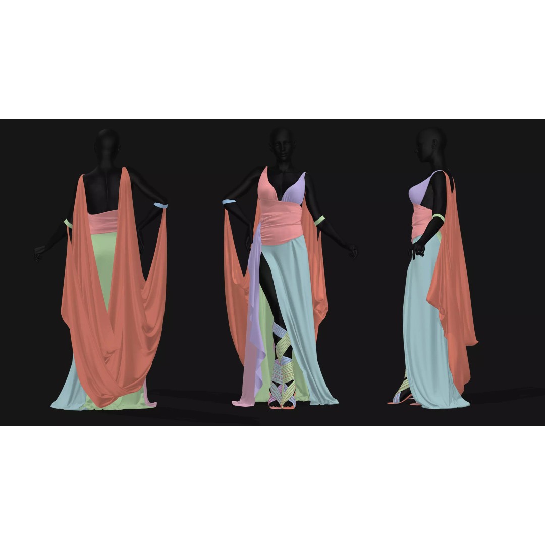Egyptian Female Character 3D Model – Low Poly Game Asset, FBX - View 10