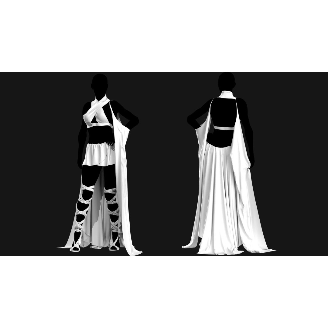 Egyptian Female Character 3D Model – Low Poly Game Asset, FBX - View 3