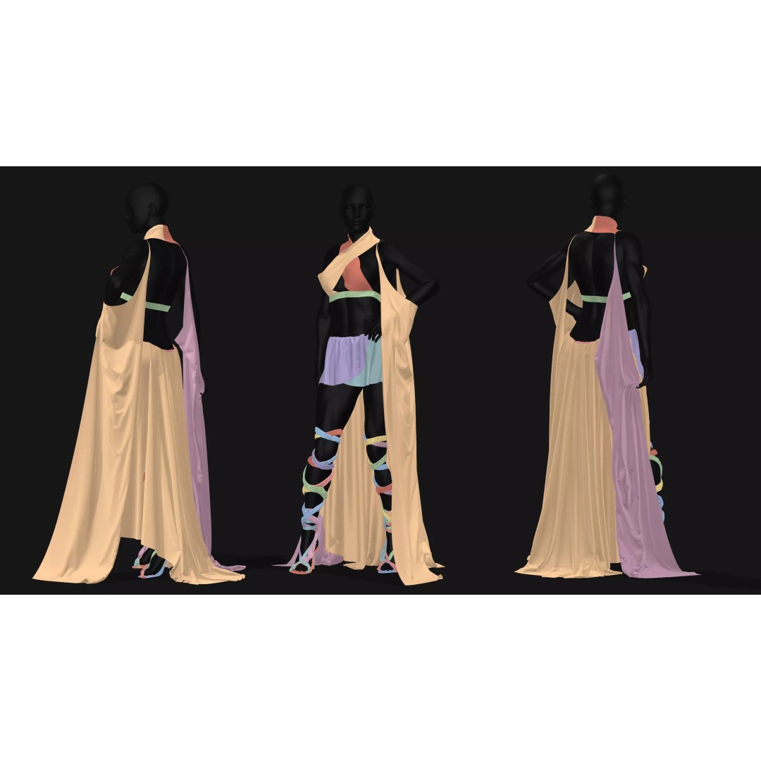Egyptian Female Character 3D Model – Low Poly Game Asset, FBX - View 4