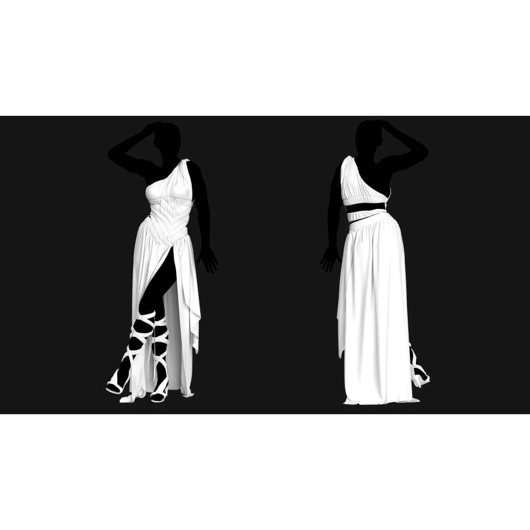 Egyptian Female Character 3D Model – Low Poly Game Asset, FBX - View 7