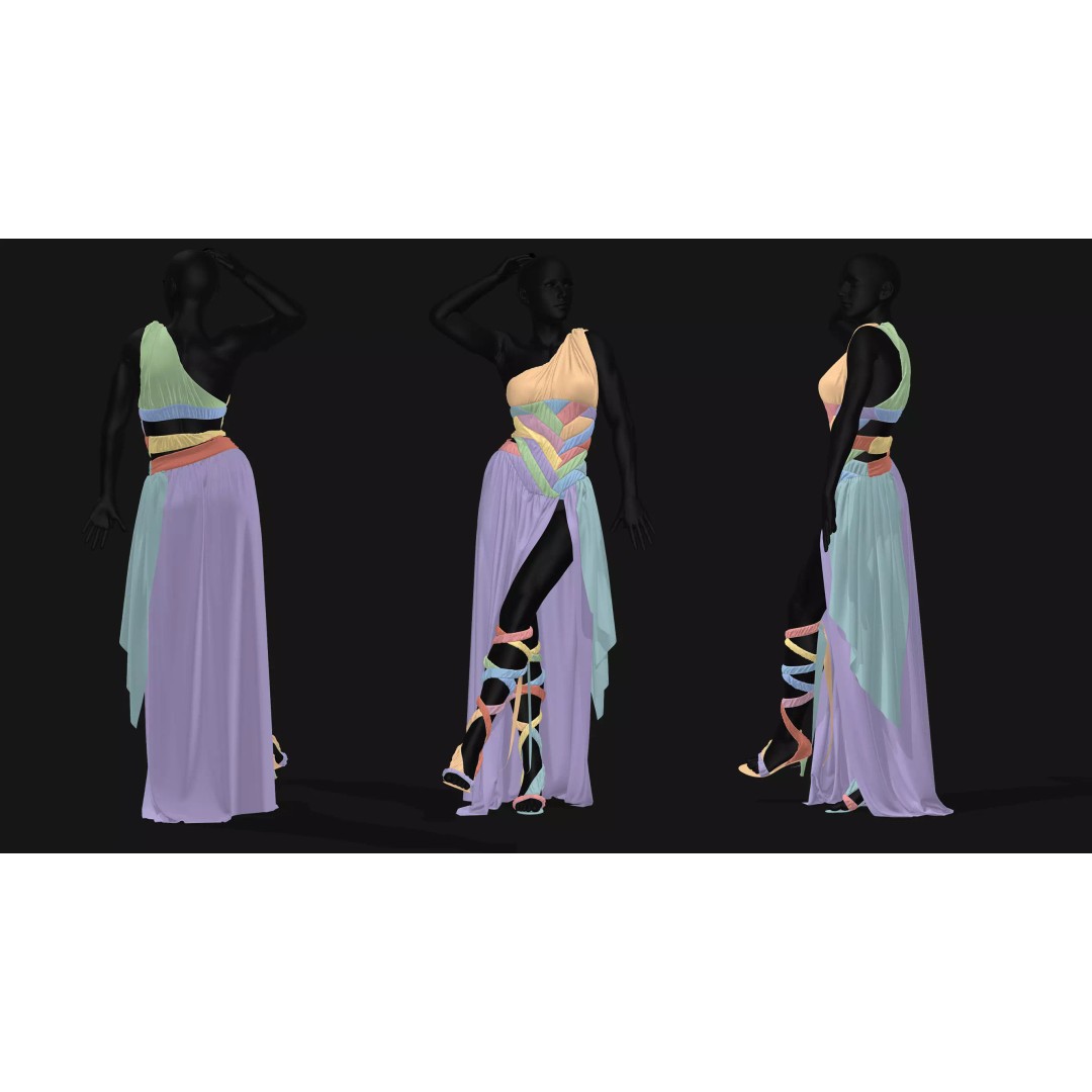Egyptian Female Character 3D Model – Low Poly Game Asset, FBX - View 8