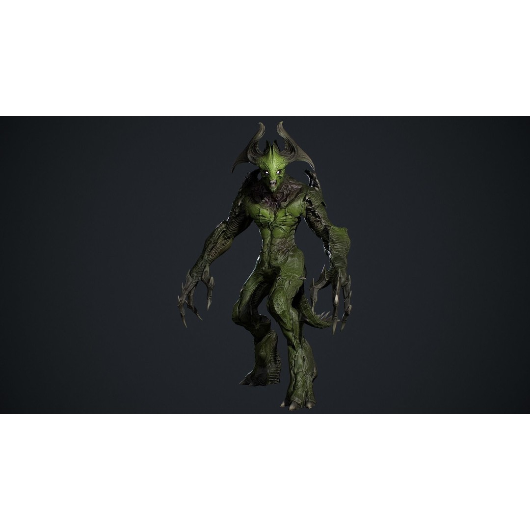 Archdemon 2 3D Model – Low Poly Rigged Character with PBR Textures - View 11
