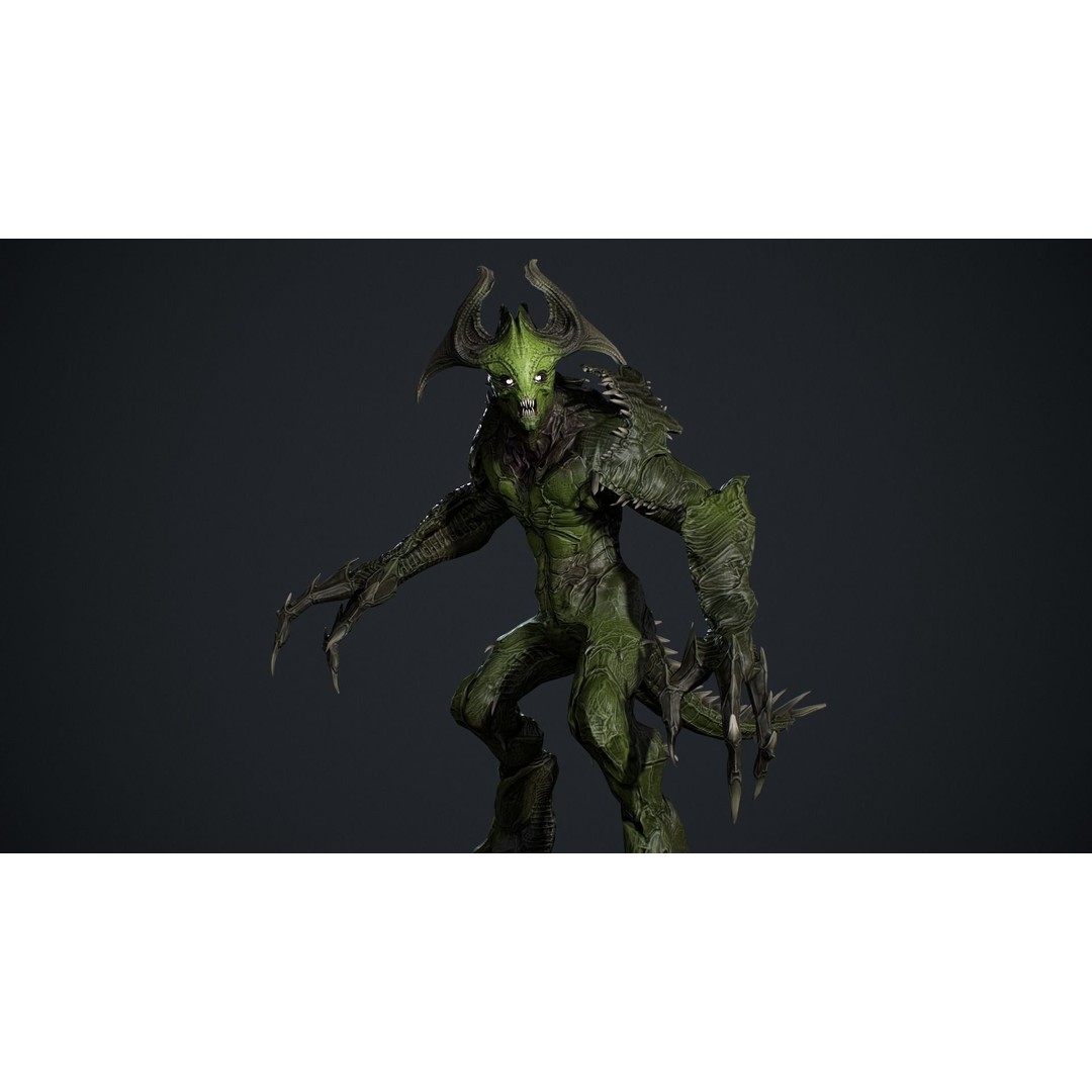 Archdemon 2 3D Model – Low Poly Rigged Character with PBR Textures - View 14