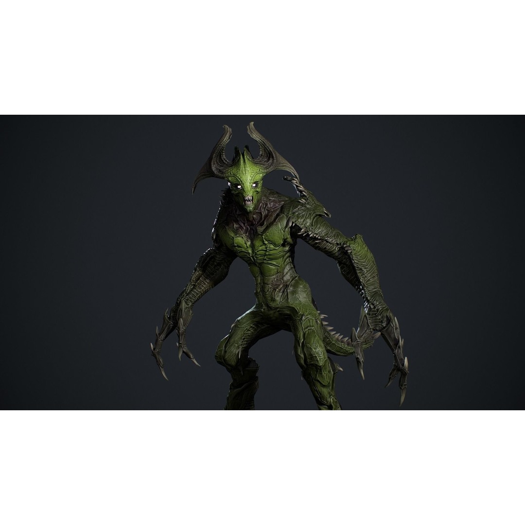 Archdemon 2 3D Model – Low Poly Rigged Character with PBR Textures - View 16