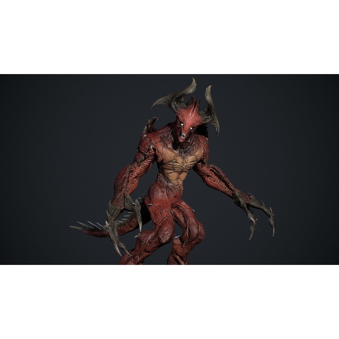 Archdemon 2 3D Model – Low Poly Rigged Character with PBR Textures - View 17