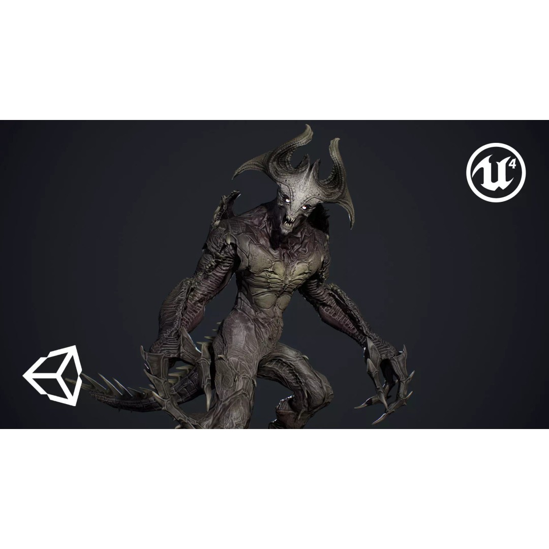 Archdemon 2 3D Model – Low Poly Rigged Character with PBR Textures - View 2