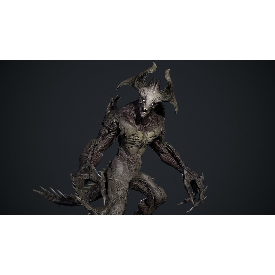 Archdemon 2 3D Model – Low Poly Rigged Character with PBR Textures - View 3