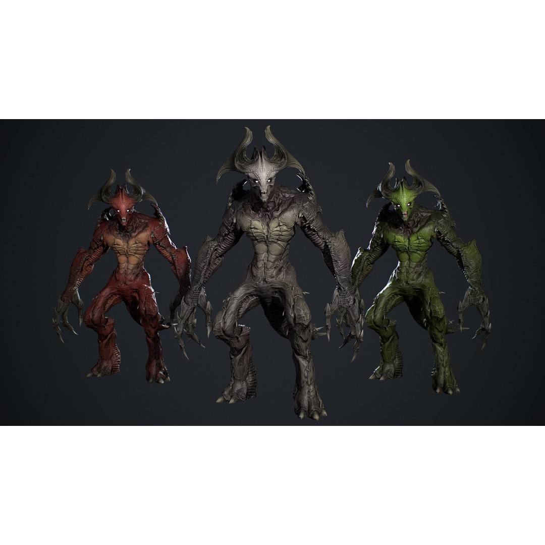 Archdemon 2 3D Model – Low Poly Rigged Character with PBR Textures - View 4
