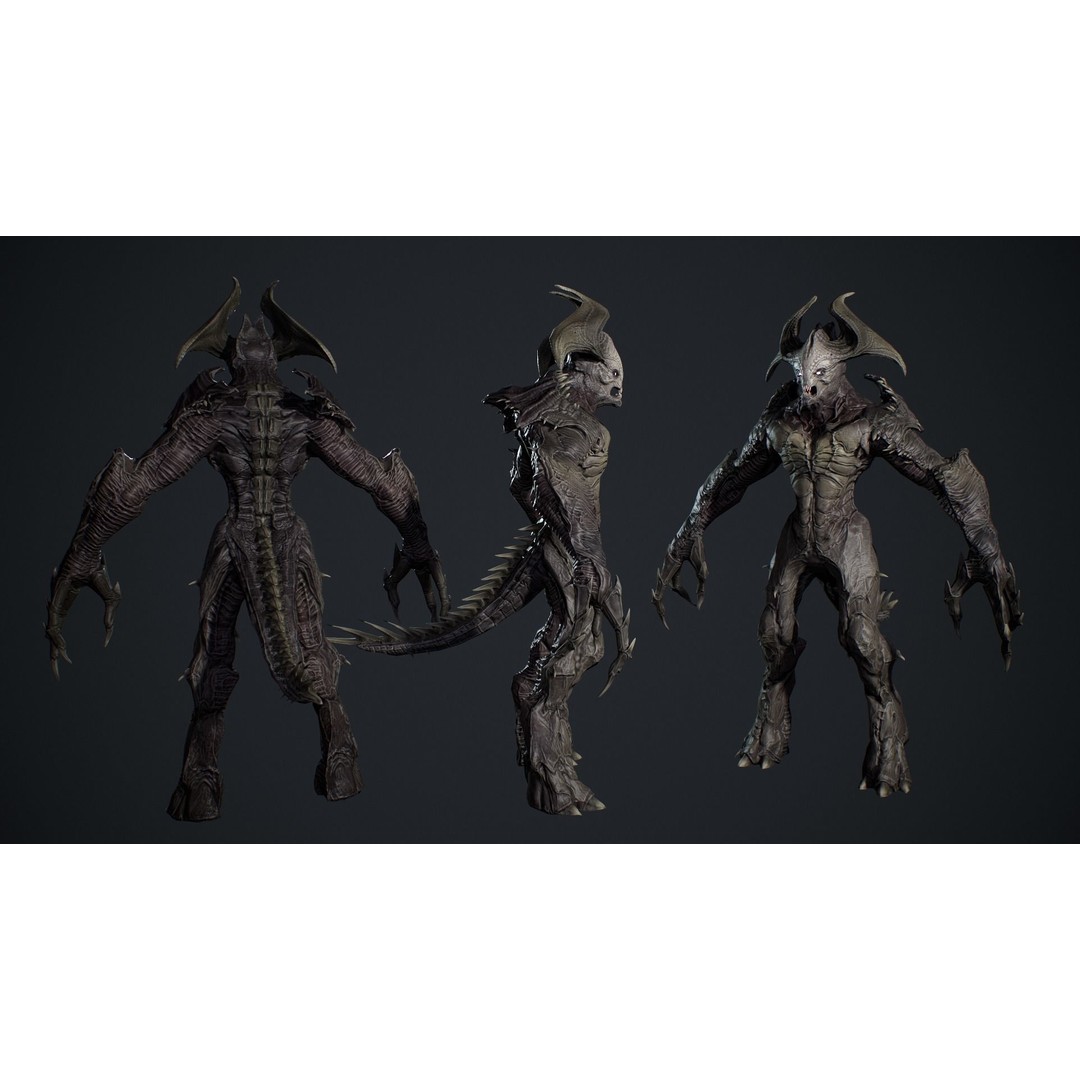 Archdemon 2 3D Model – Low Poly Rigged Character with PBR Textures - View 5