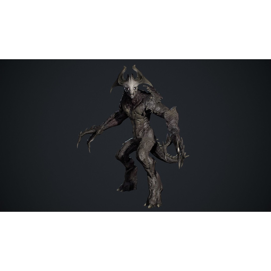 Archdemon 2 3D Model – Low Poly Rigged Character with PBR Textures - View 9