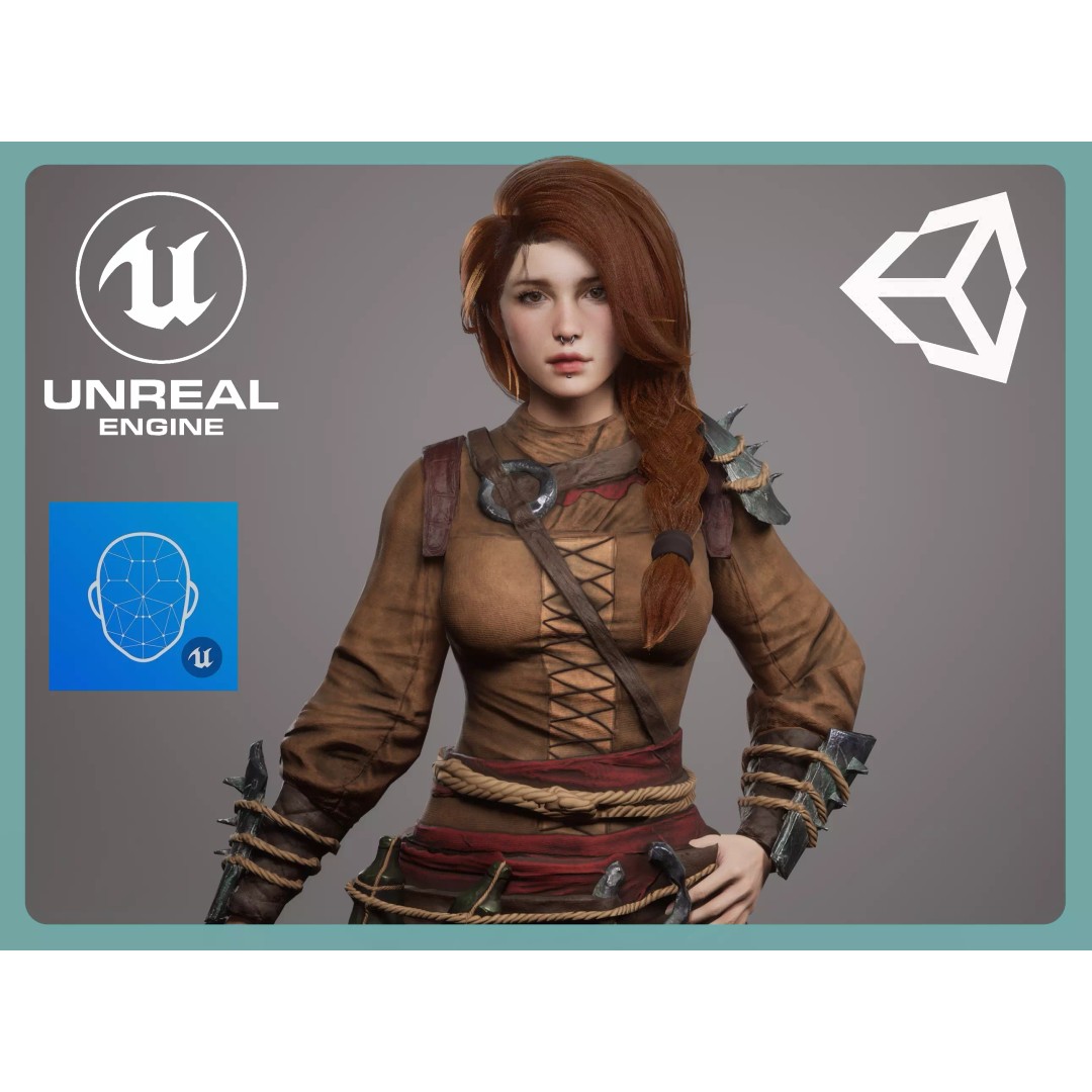 Vanessa Fantasy Girl 3D Model – Low Poly Rigged Character, FBX - View 2
