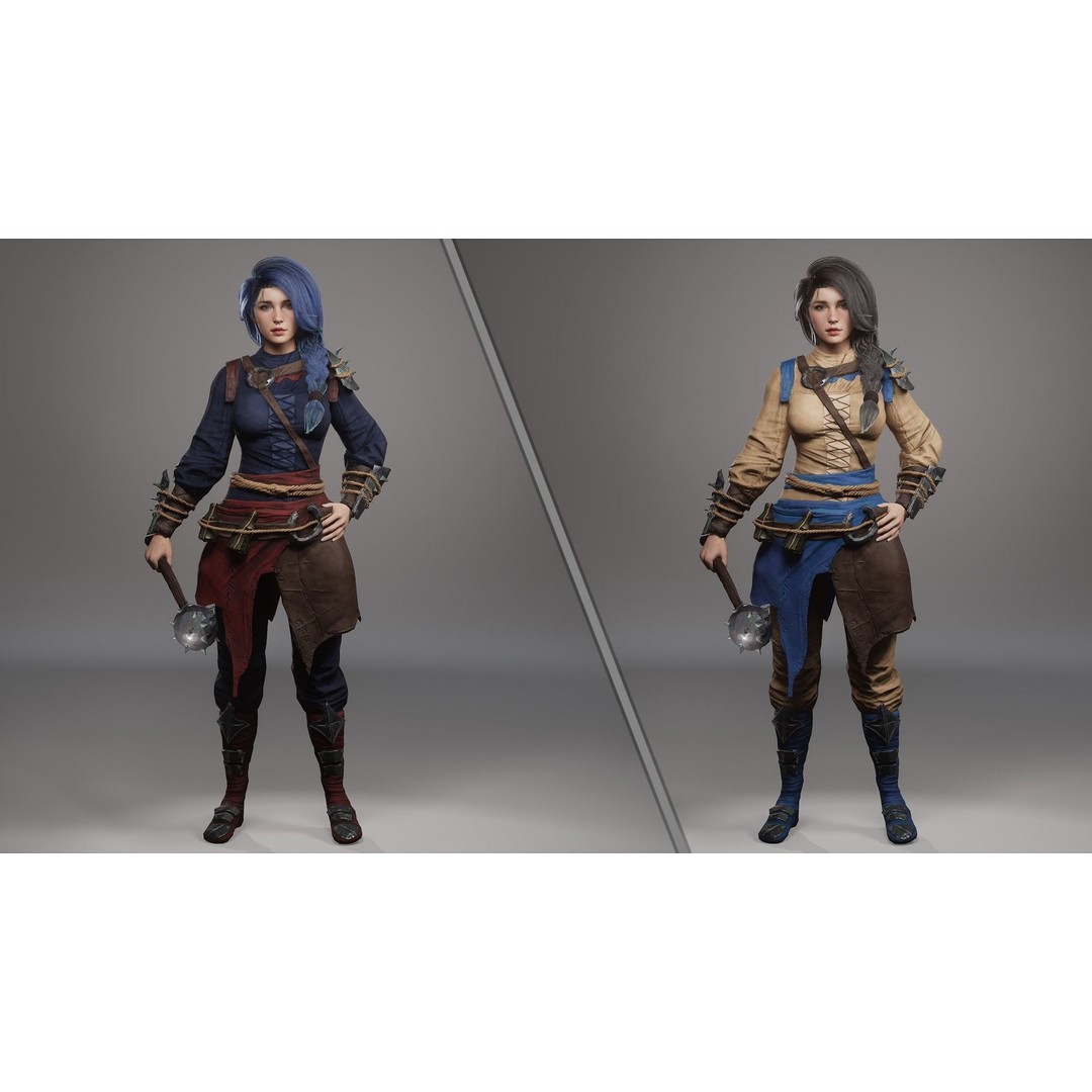 Vanessa Fantasy Girl 3D Model – Low Poly Rigged Character, FBX - View 4