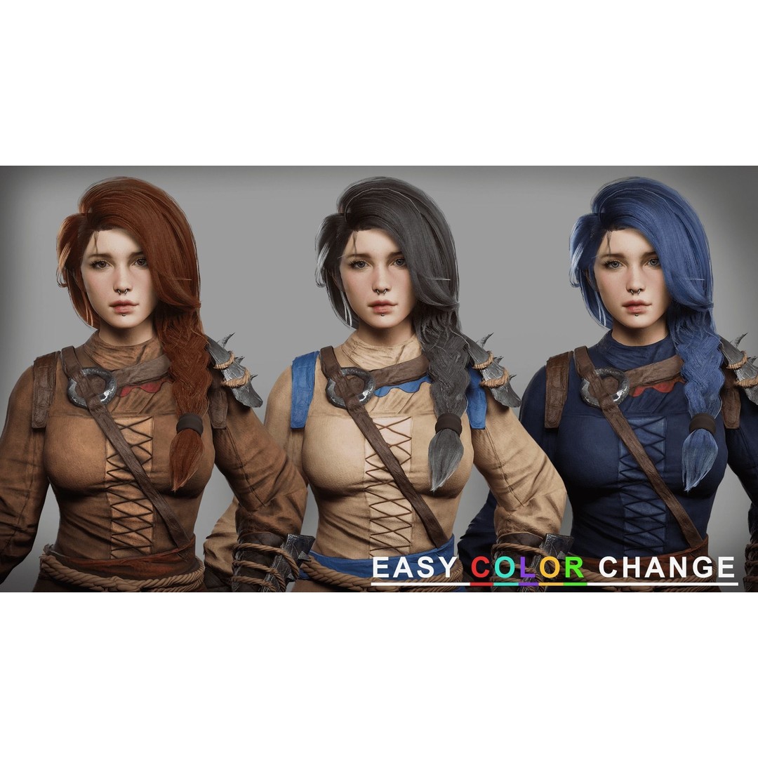 Vanessa Fantasy Girl 3D Model – Low Poly Rigged Character, FBX - View 5