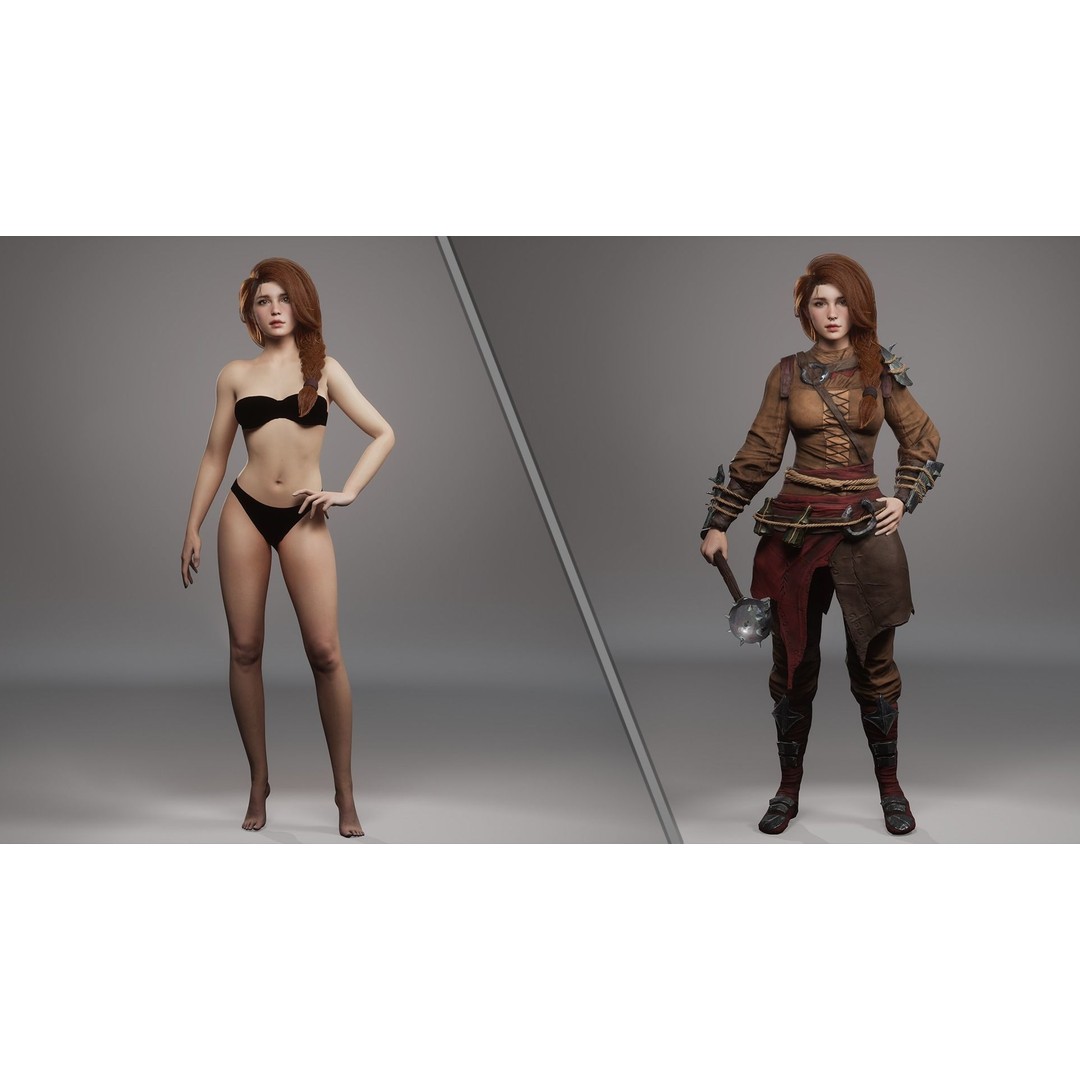 Vanessa Fantasy Girl 3D Model – Low Poly Rigged Character, FBX - View 7
