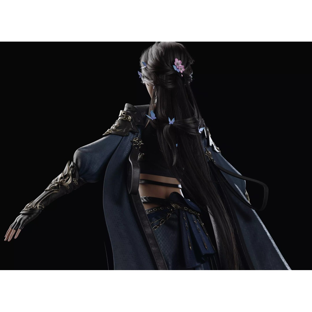 Chinese Girl 3D Model – High Poly Metahuman with PBR Textures - View 13