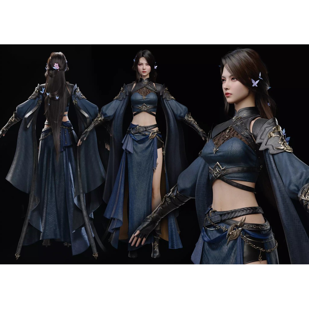 Chinese Girl 3D Model – High Poly Metahuman with PBR Textures - View 2