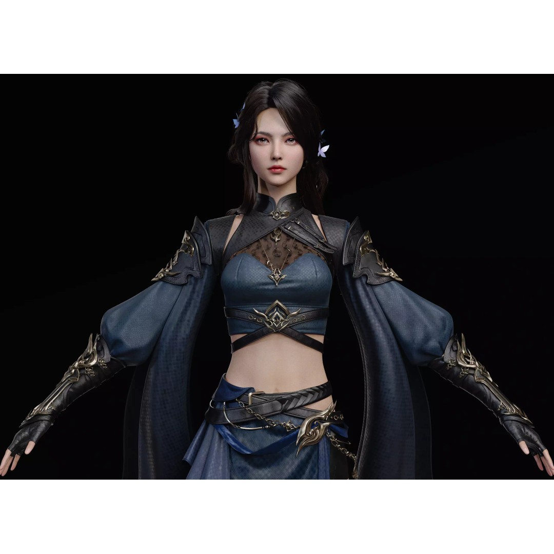 Chinese Girl 3D Model – High Poly Metahuman with PBR Textures - View 5