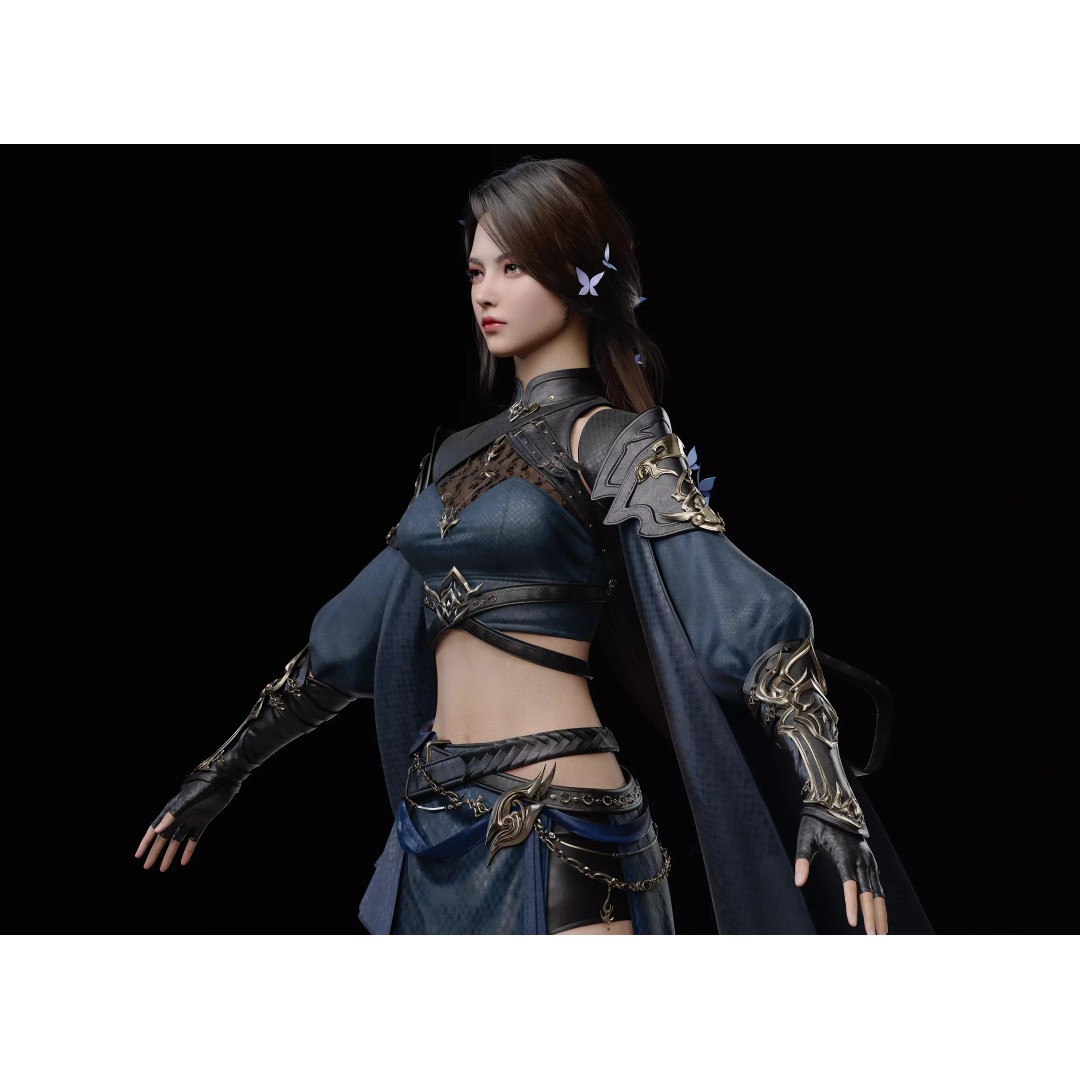 Chinese Girl 3D Model – High Poly Metahuman with PBR Textures - View 6
